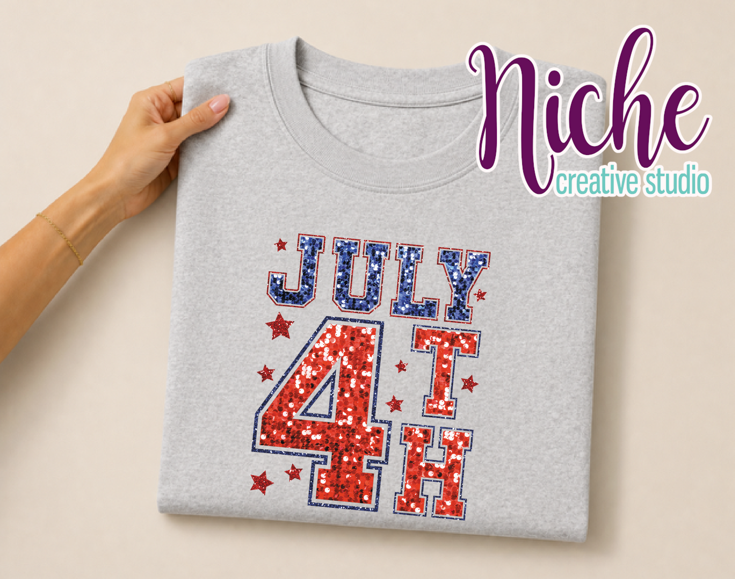 -FOU8231 July 4th Glitter Decal