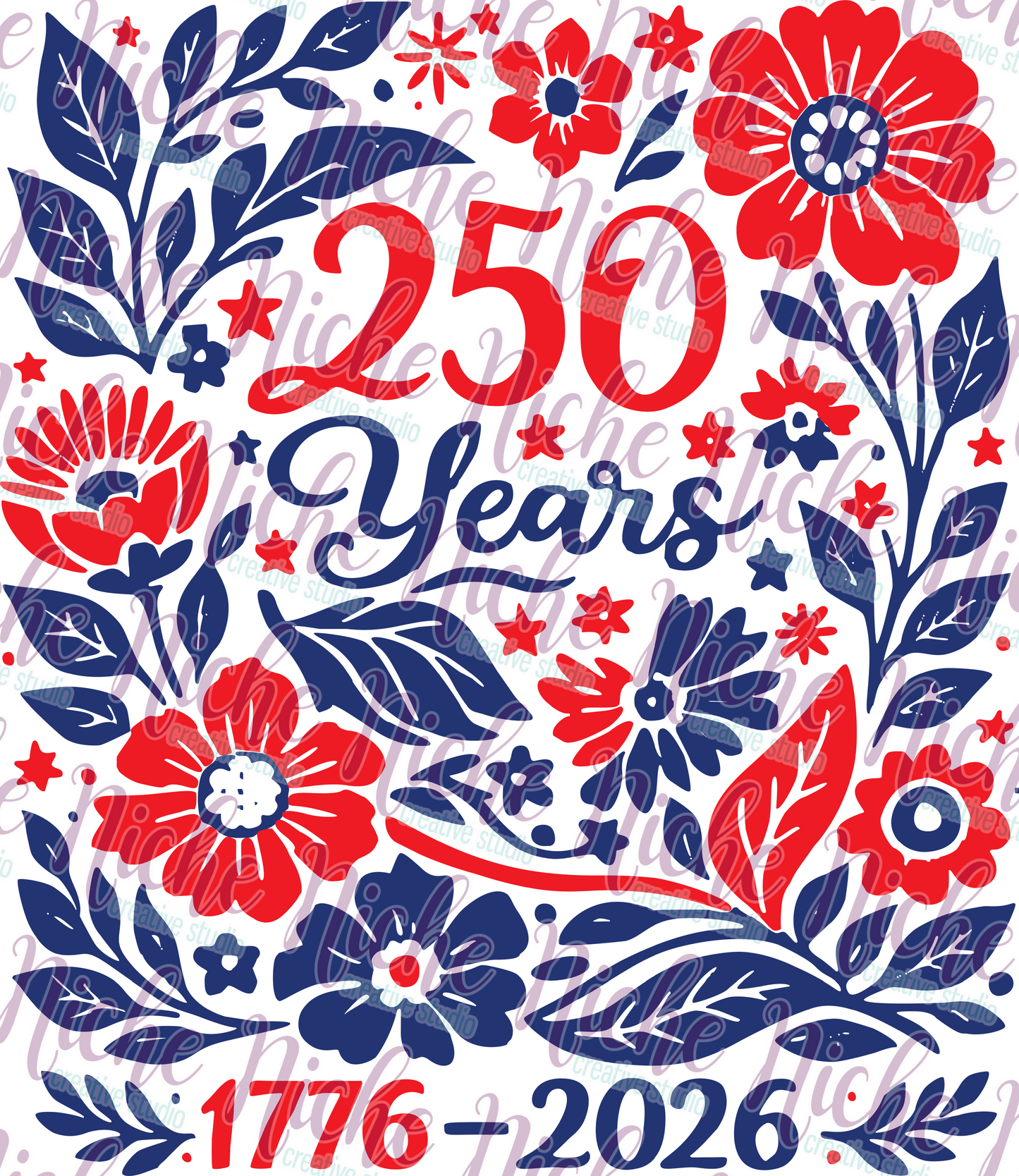 -FOU8233 250 Years Floral Decal