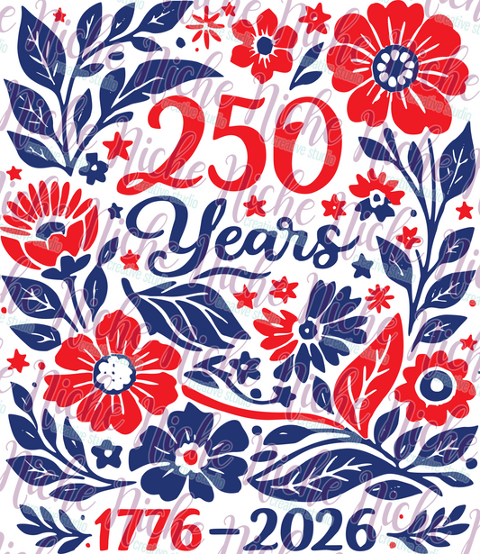 -FOU8233 250 Years Floral Decal