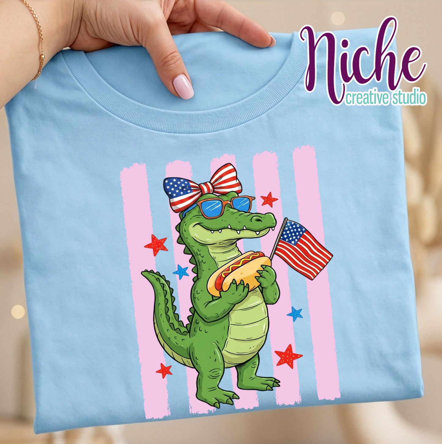 -FOU8238 Striped Gator Decal