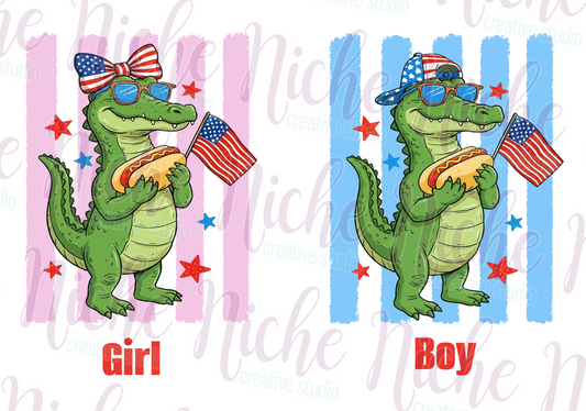 -FOU8238 Striped Gator Decal