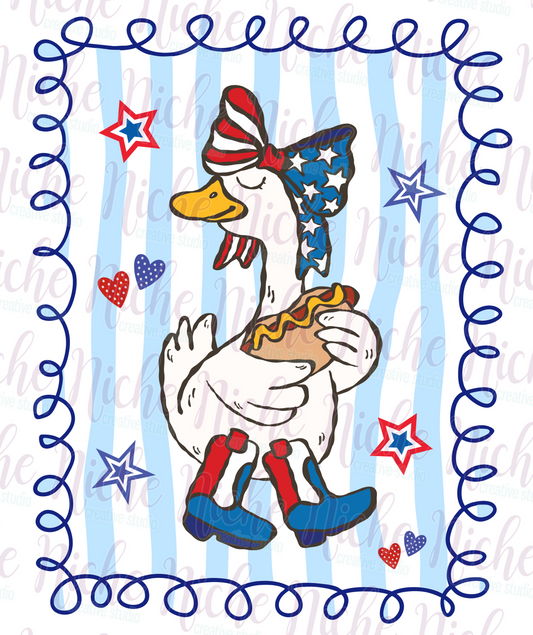 -FOU8239 Patriotic Goose Decal