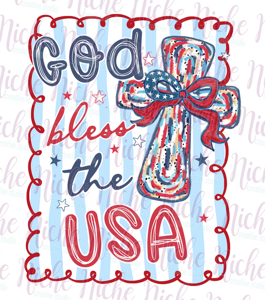 -FOU8240 God Bless the USA Striped Decal