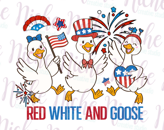 -FOU8241 Red, White, and Goose Decal