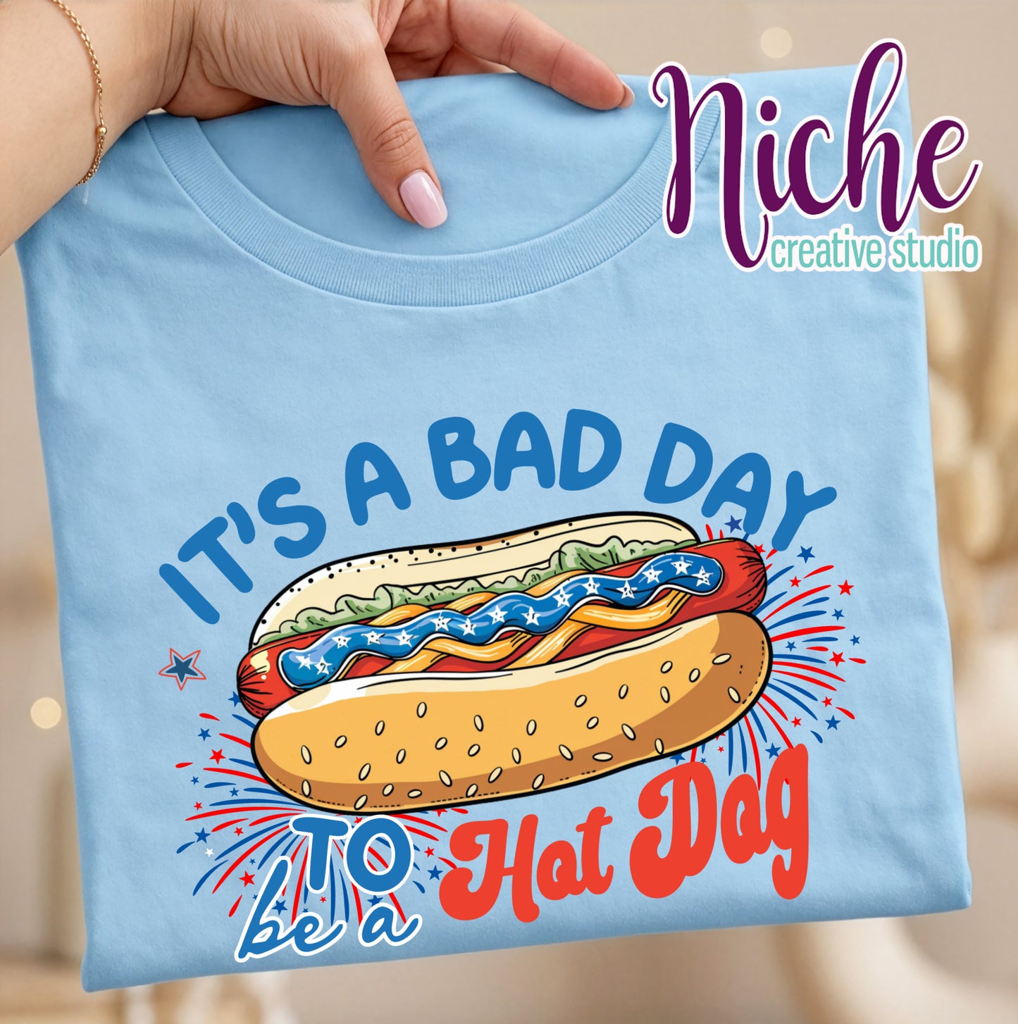 -FOU8244 Bad Day to to a Hot Dog Decal