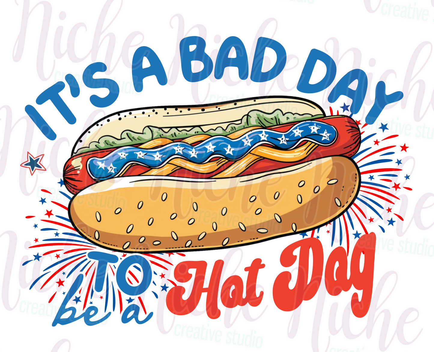 -FOU8244 Bad Day to to a Hot Dog Decal