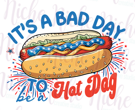 -FOU8244 Bad Day to to a Hot Dog Decal