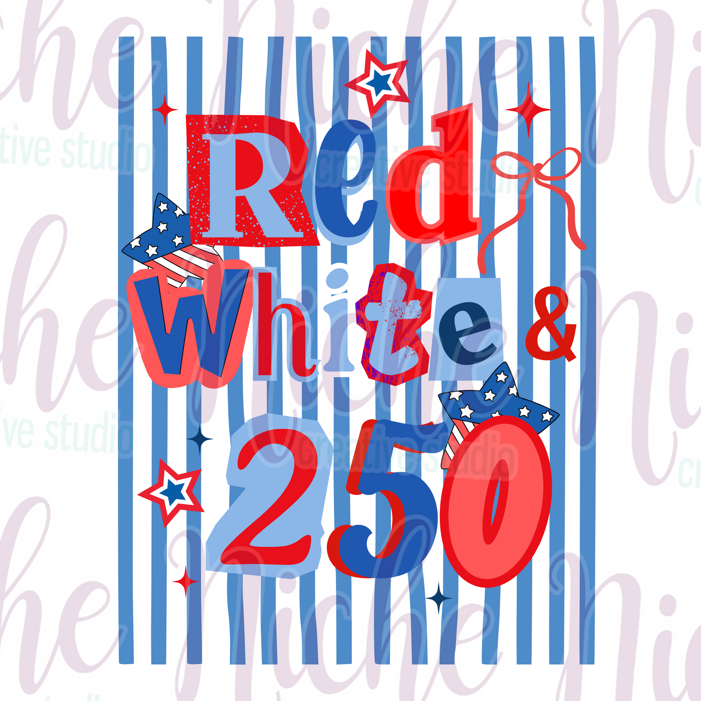 -FOU8246 Red White and 250 Decal
