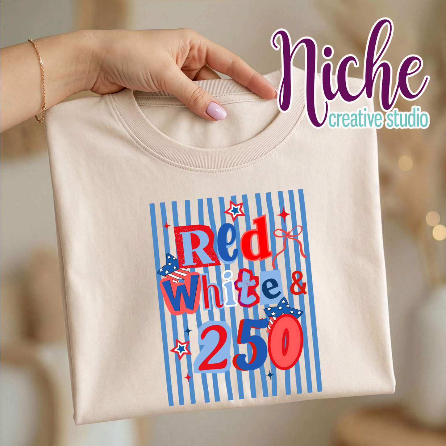 -FOU8246 Red White and 250 Decal