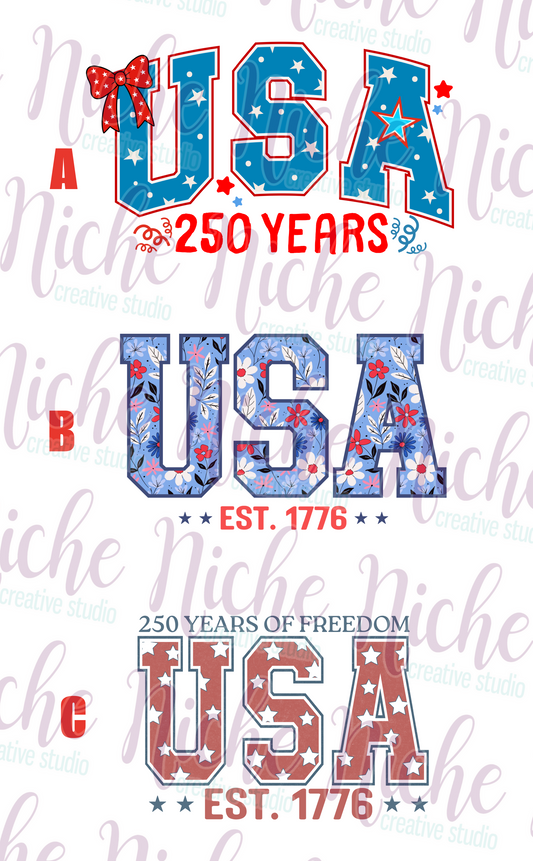 -FOU8247 USA 250 Decal