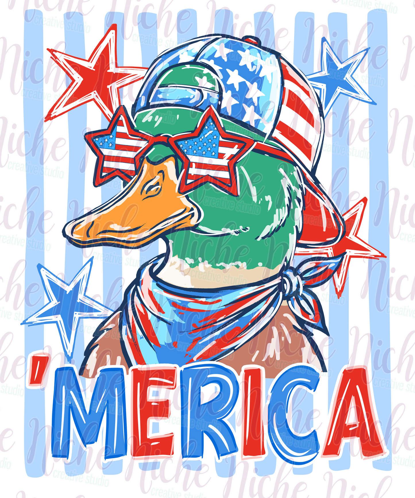 -FOU8249 America Duck Decal