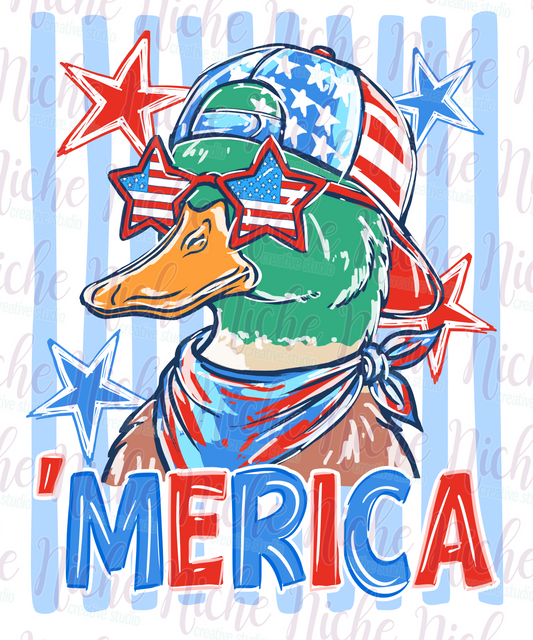 -FOU8249 America Duck Decal