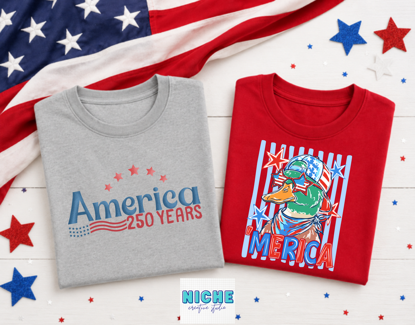 -FOU8249 America Duck Decal