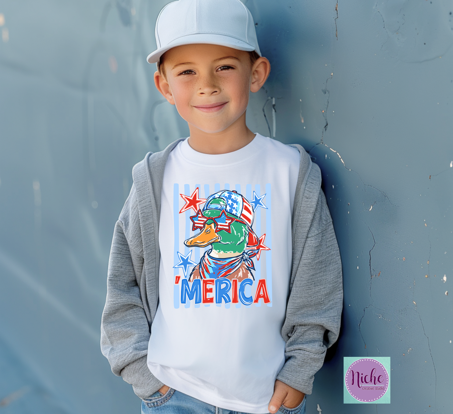 -FOU8249 America Duck Decal
