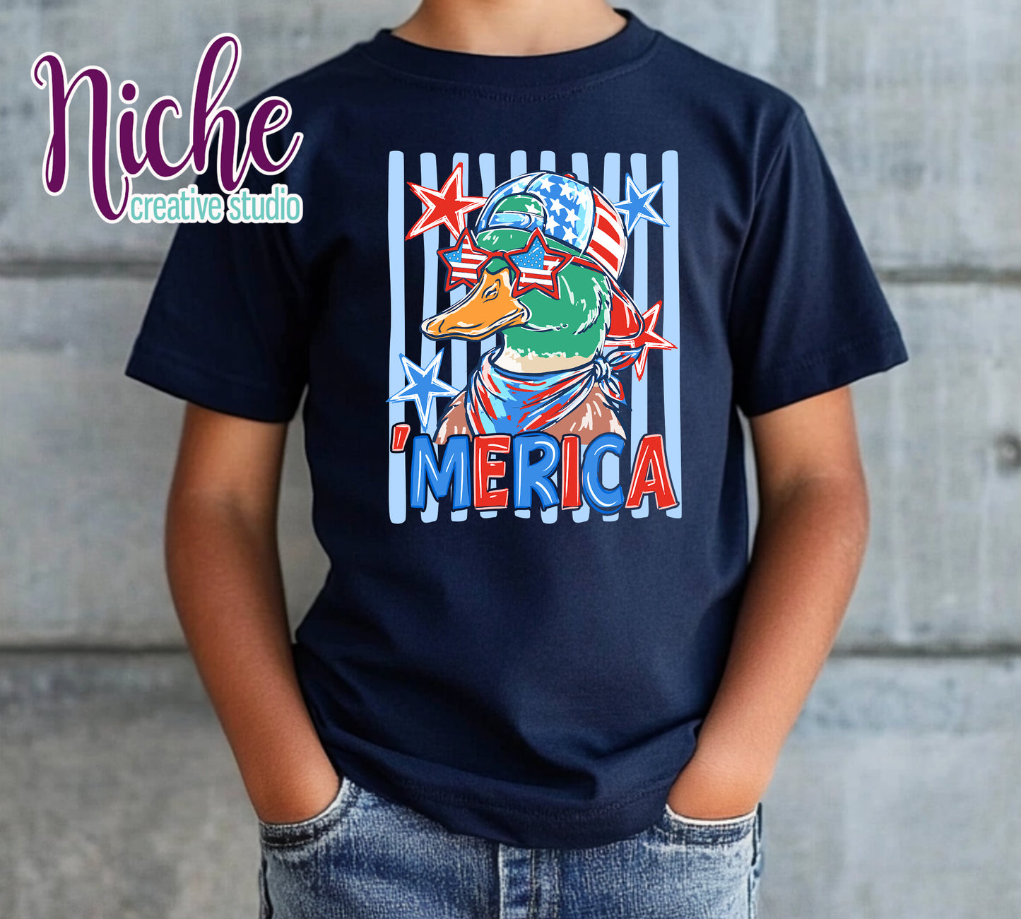 -FOU8249 America Duck Decal