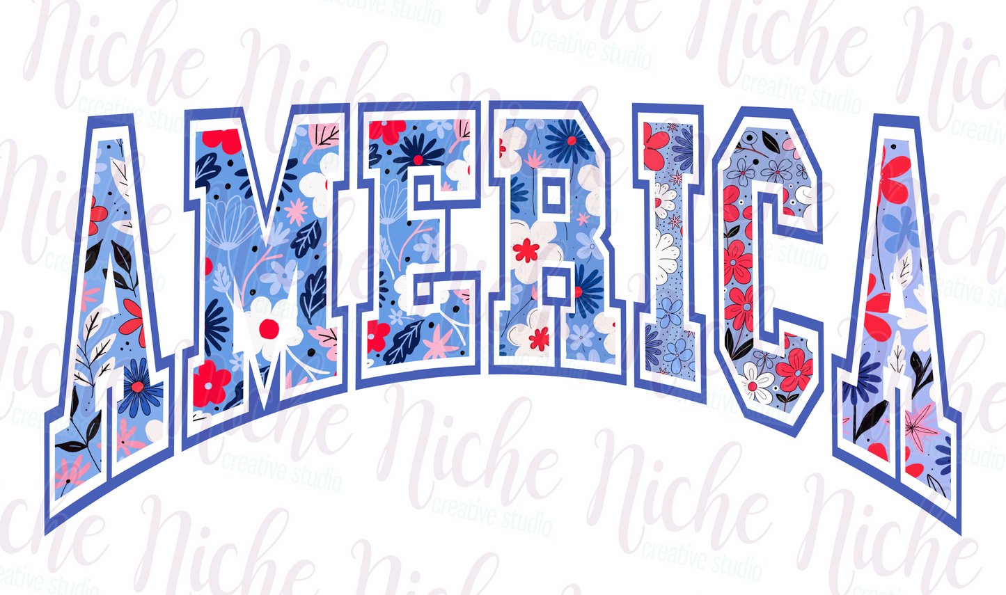 -FOU8254 Floral America Decal