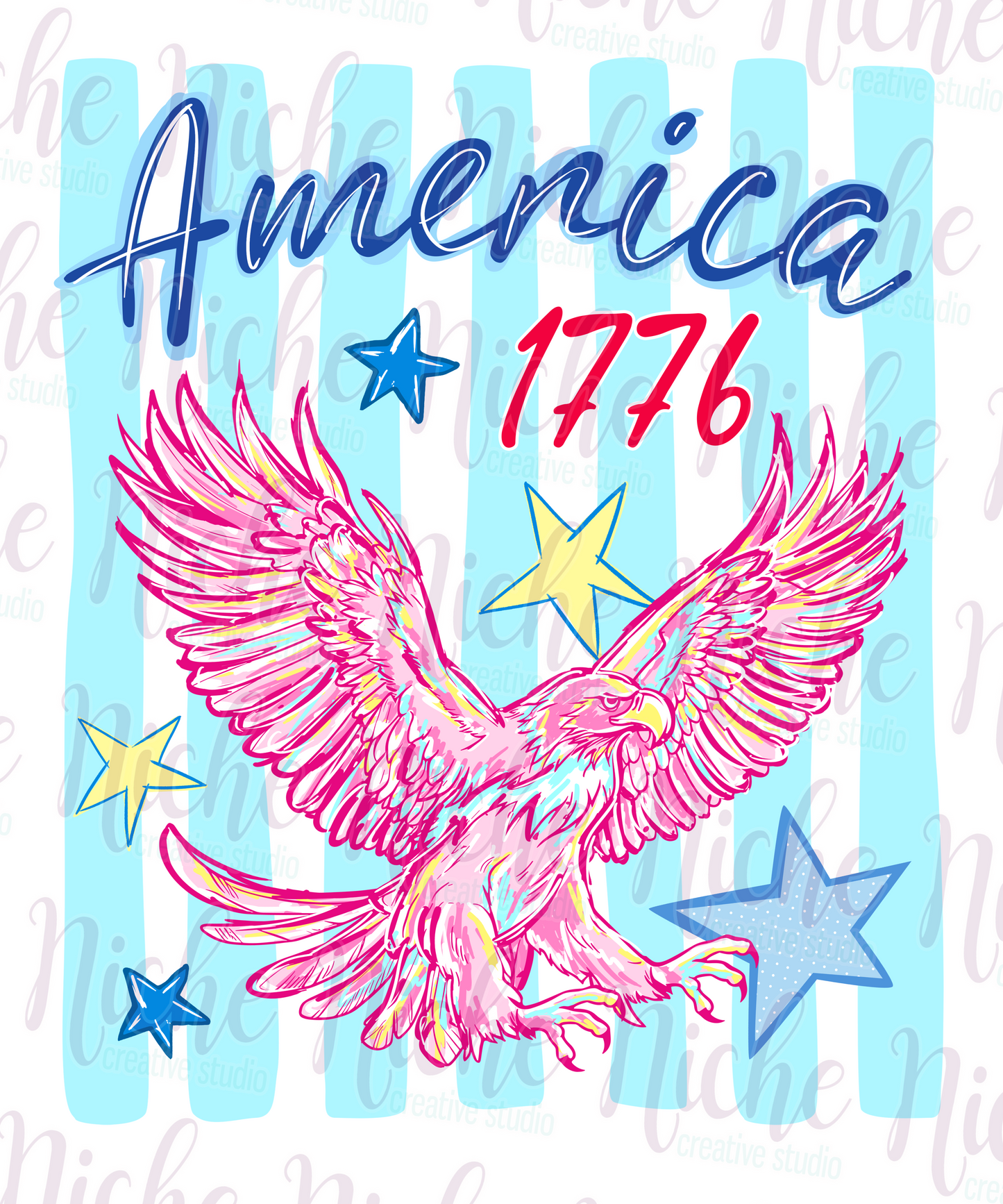 -FOU8255 America 1776 Eagle Decal