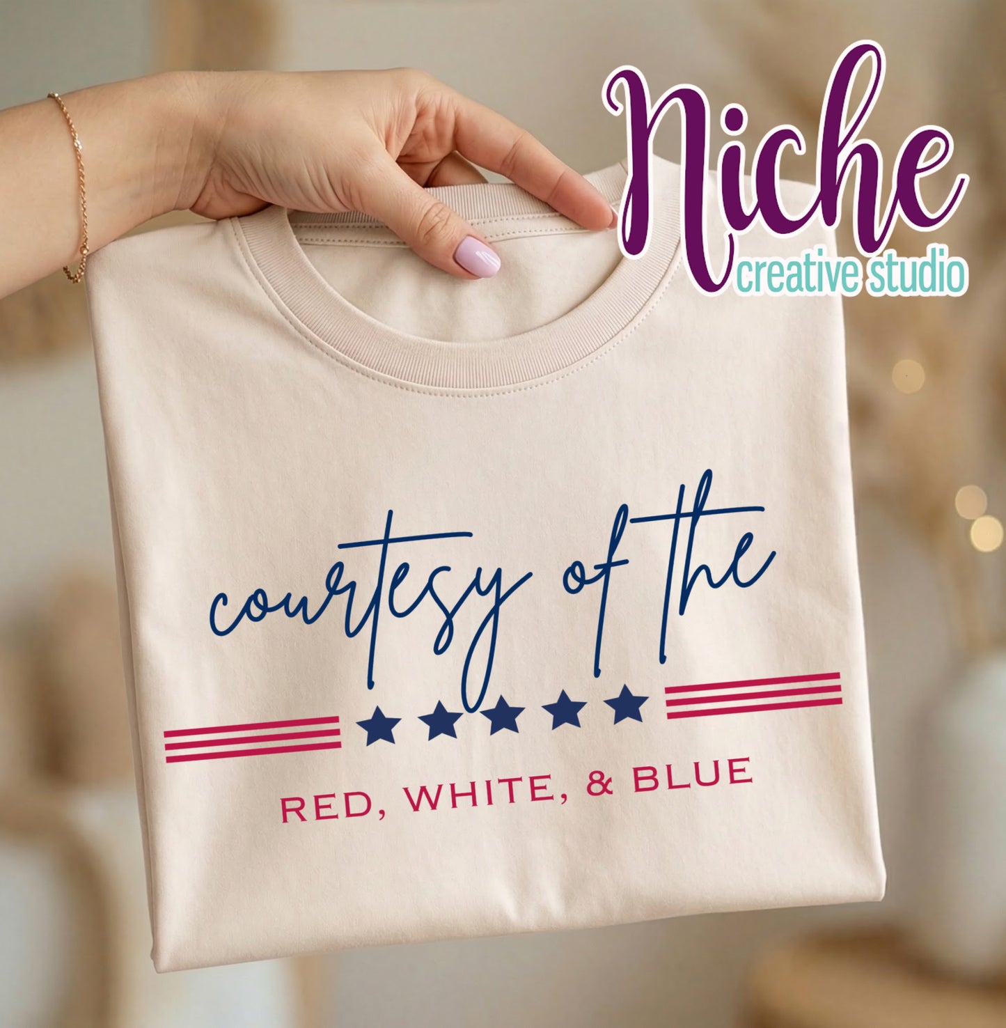 -FOU8259 Courtesy Red, White, and Blue Decal