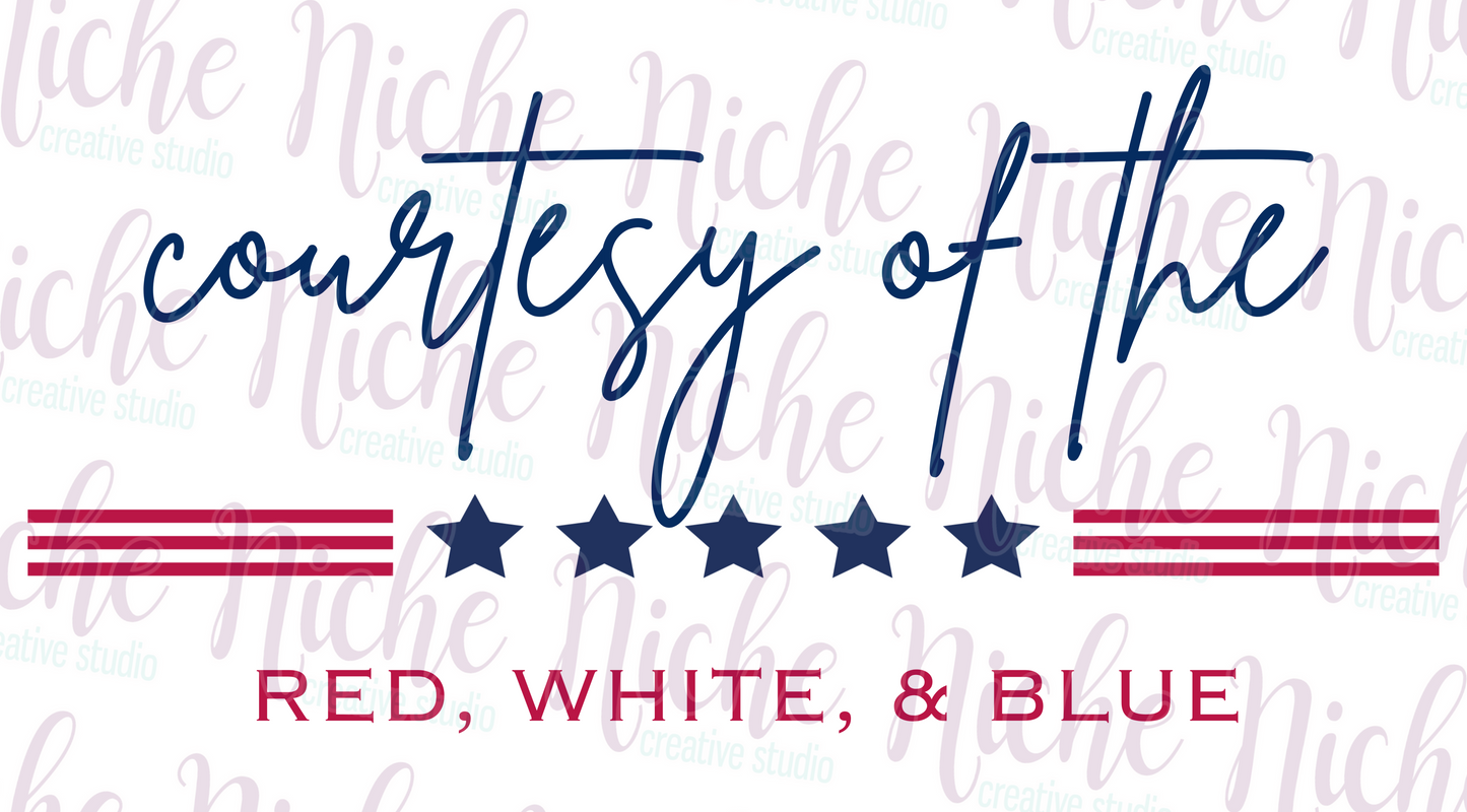 -FOU8259 Courtesy Red, White, and Blue Decal
