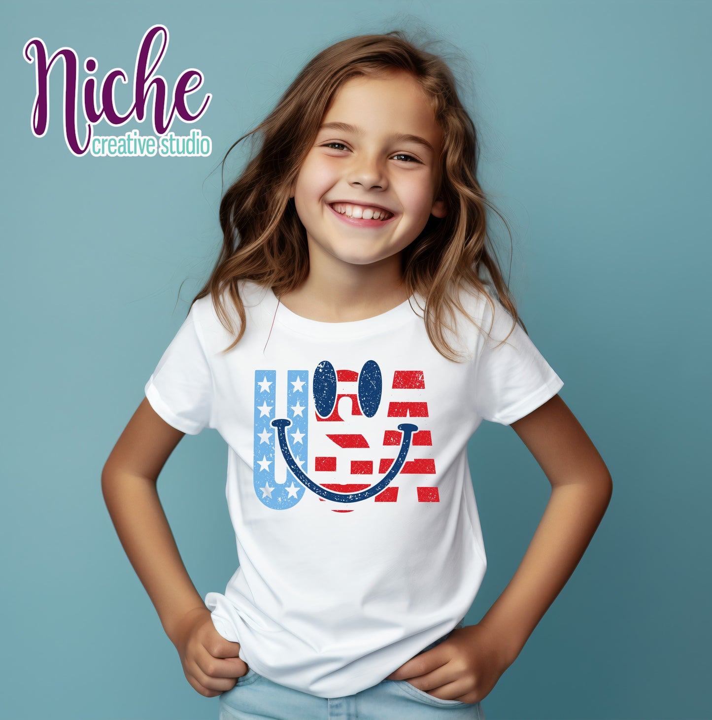 -FOU8260 USA Smile Decal