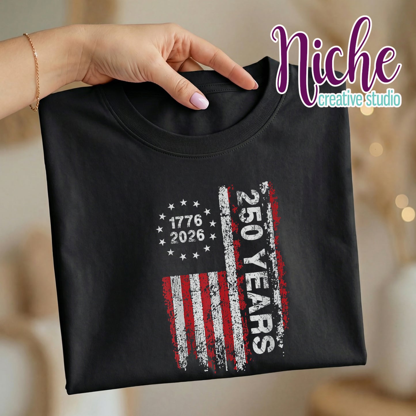 -FOU8261 250  Years Flag Decal