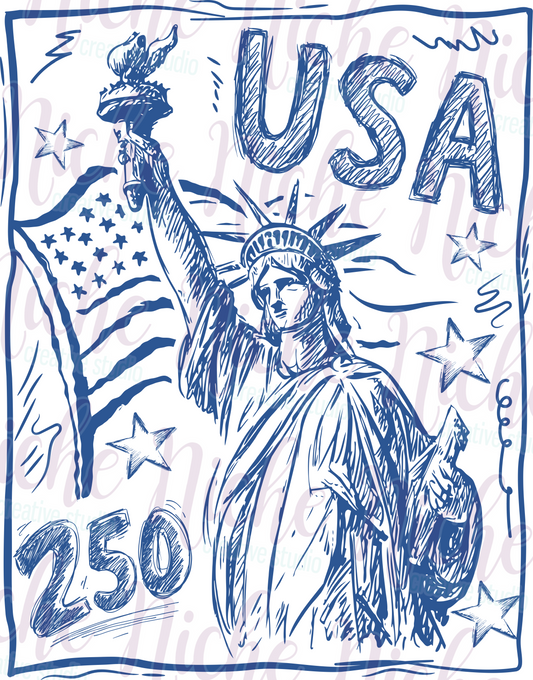 -FOU8262 Sketch 4th of July Decal