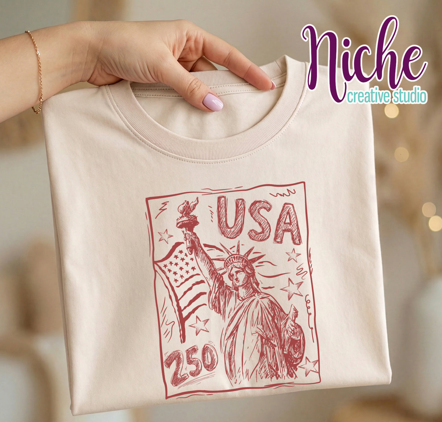 -FOU8262 Sketch 4th of July Decal