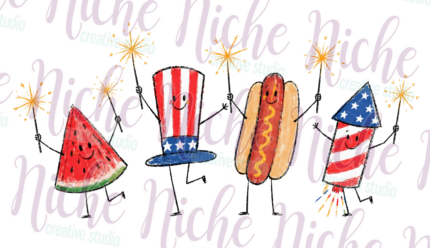 -FOU8263 Patriotic Doodle Decal