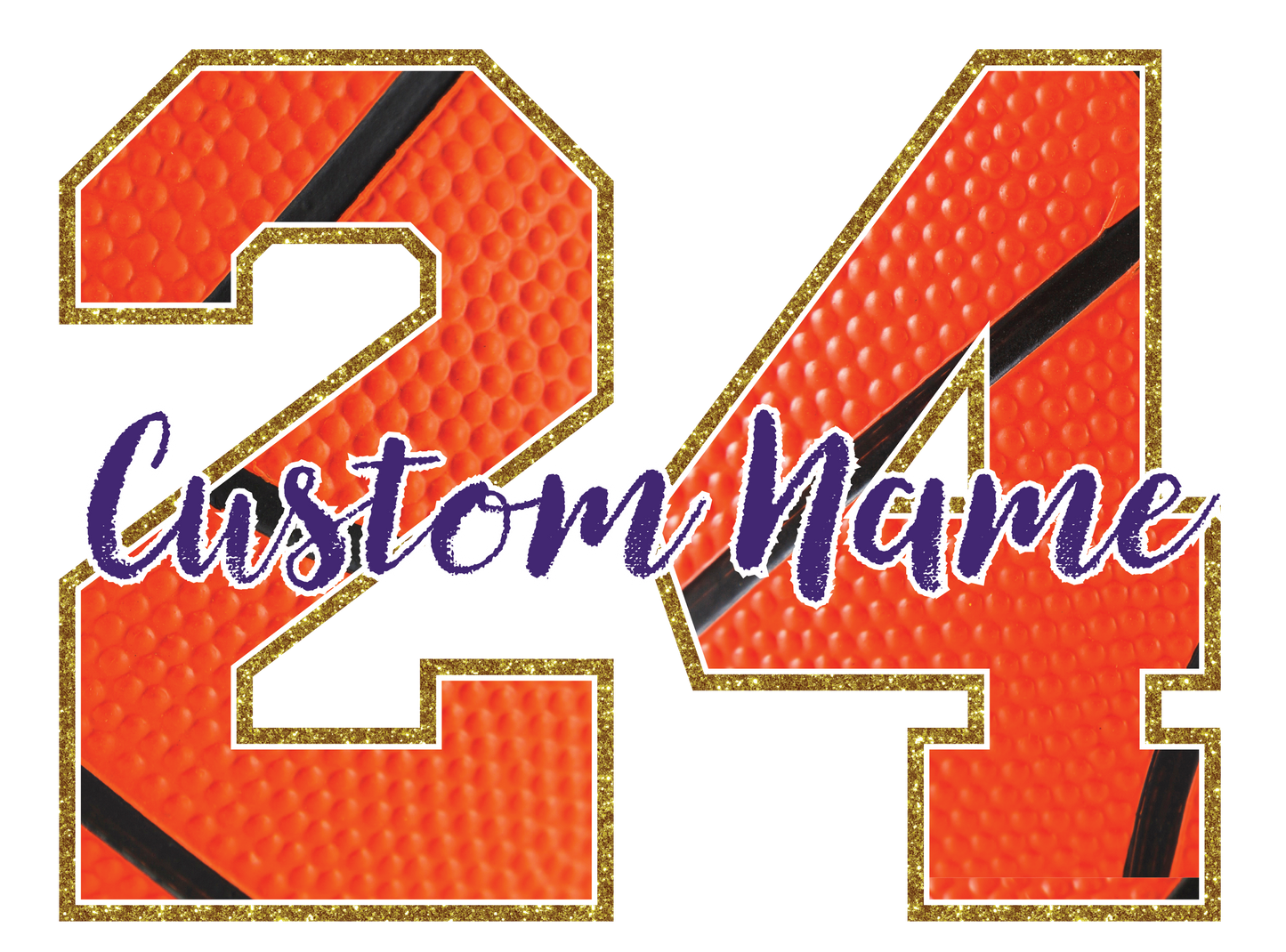 -Customizable Basketball Number and Name Decal