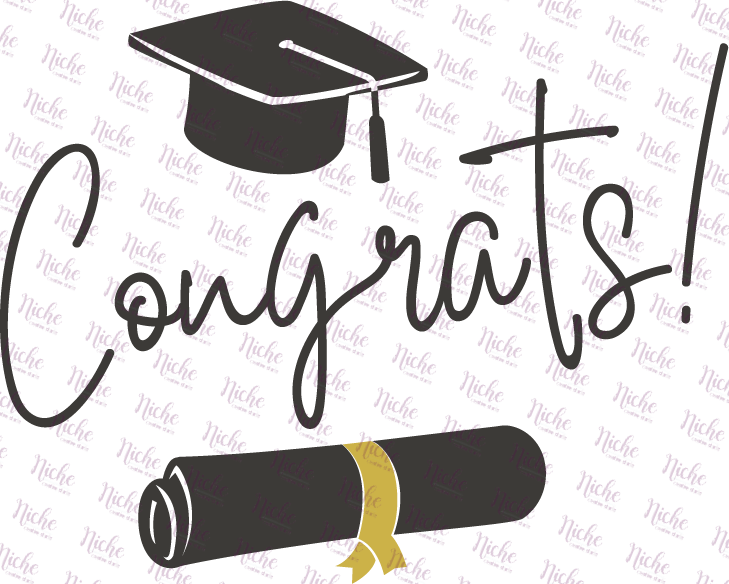 Congrats Grad Back - GRA135 Congrats Grad Decal – Niche Creative Studio