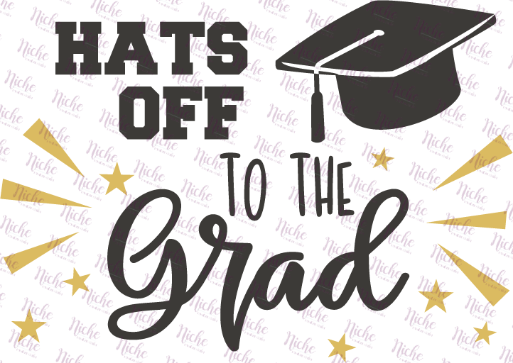 - GRA137 Hats Off To The Grad Decal