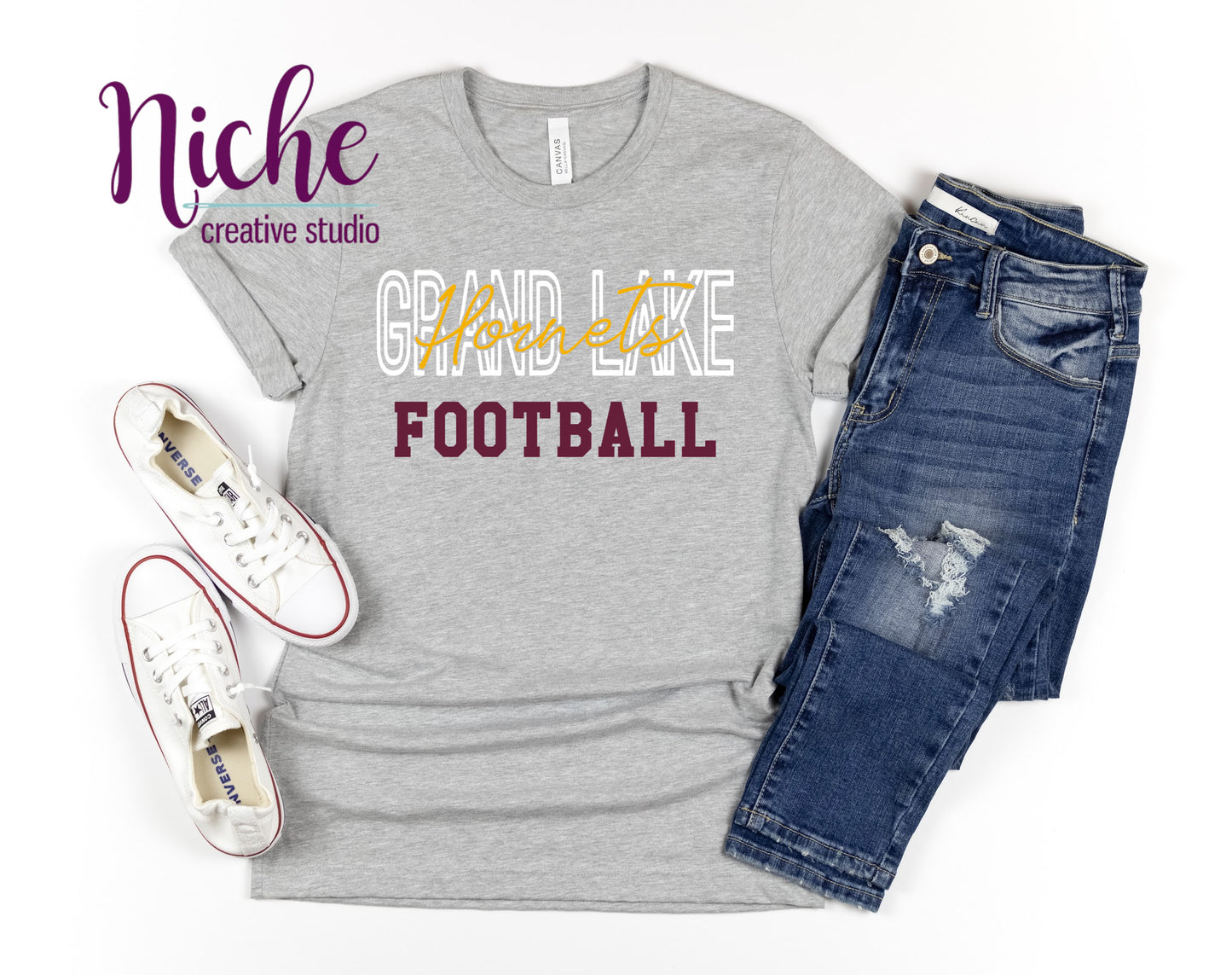 -GRA711 Grand Lake Stacked Football Decal