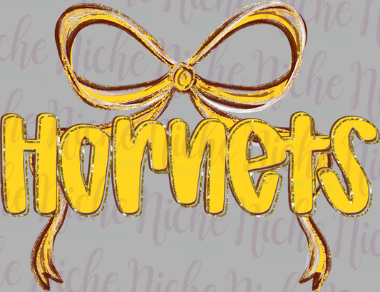 -GRA8298 Preppy Bow Hornets Decal