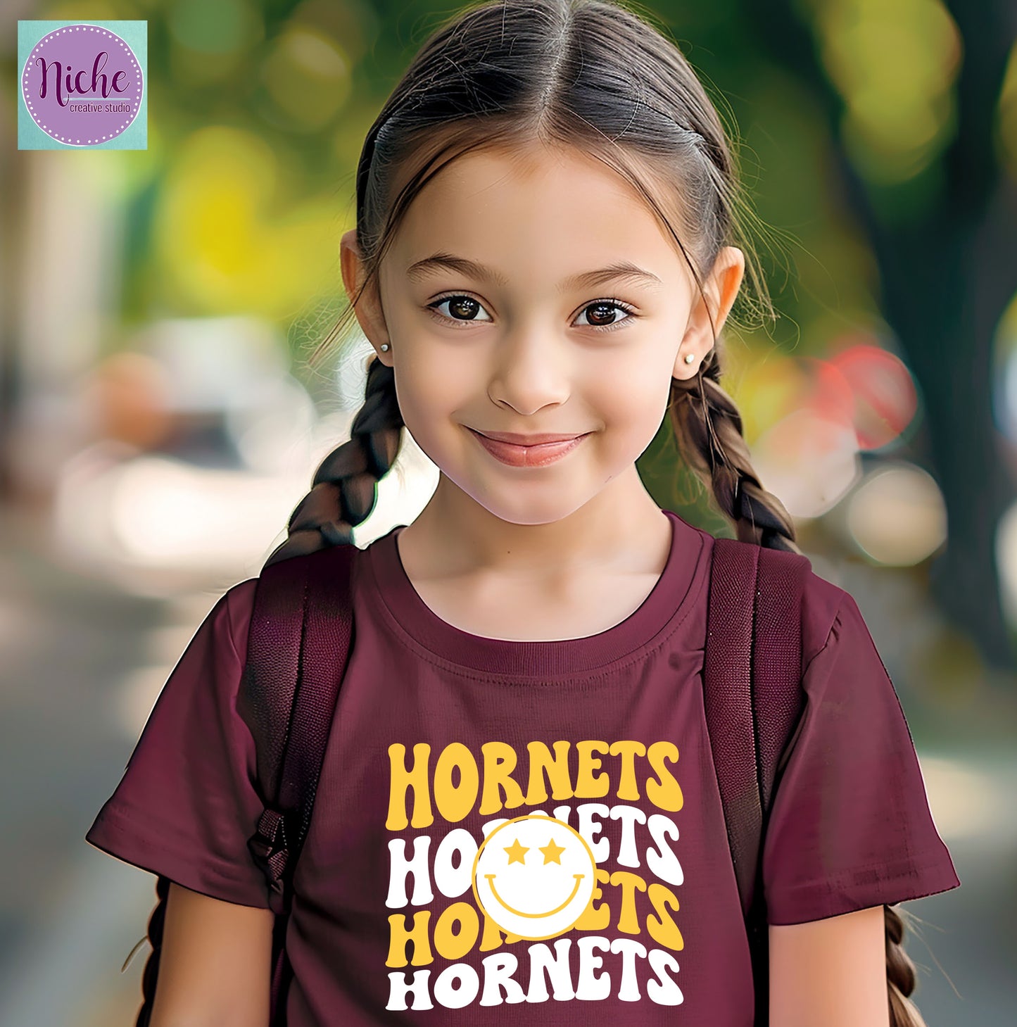 -GRA8309 Hornets Smiley Face Decal