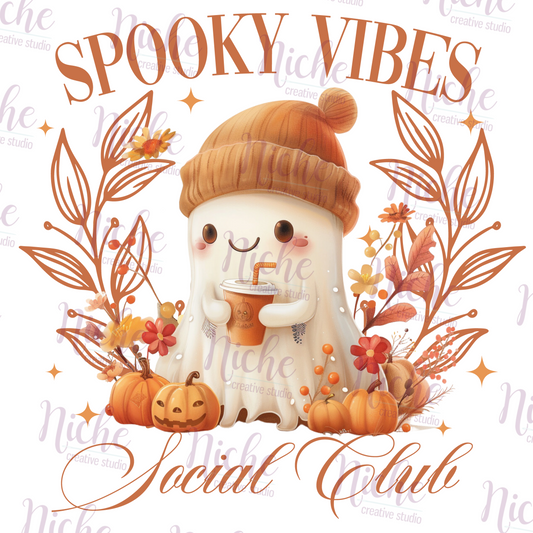 -HAL5309 Spooky Ghost Vibes Social Club Decal