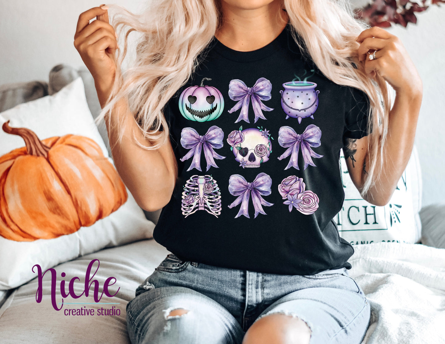 -HAL5336 Purple Skull Coquette Decal