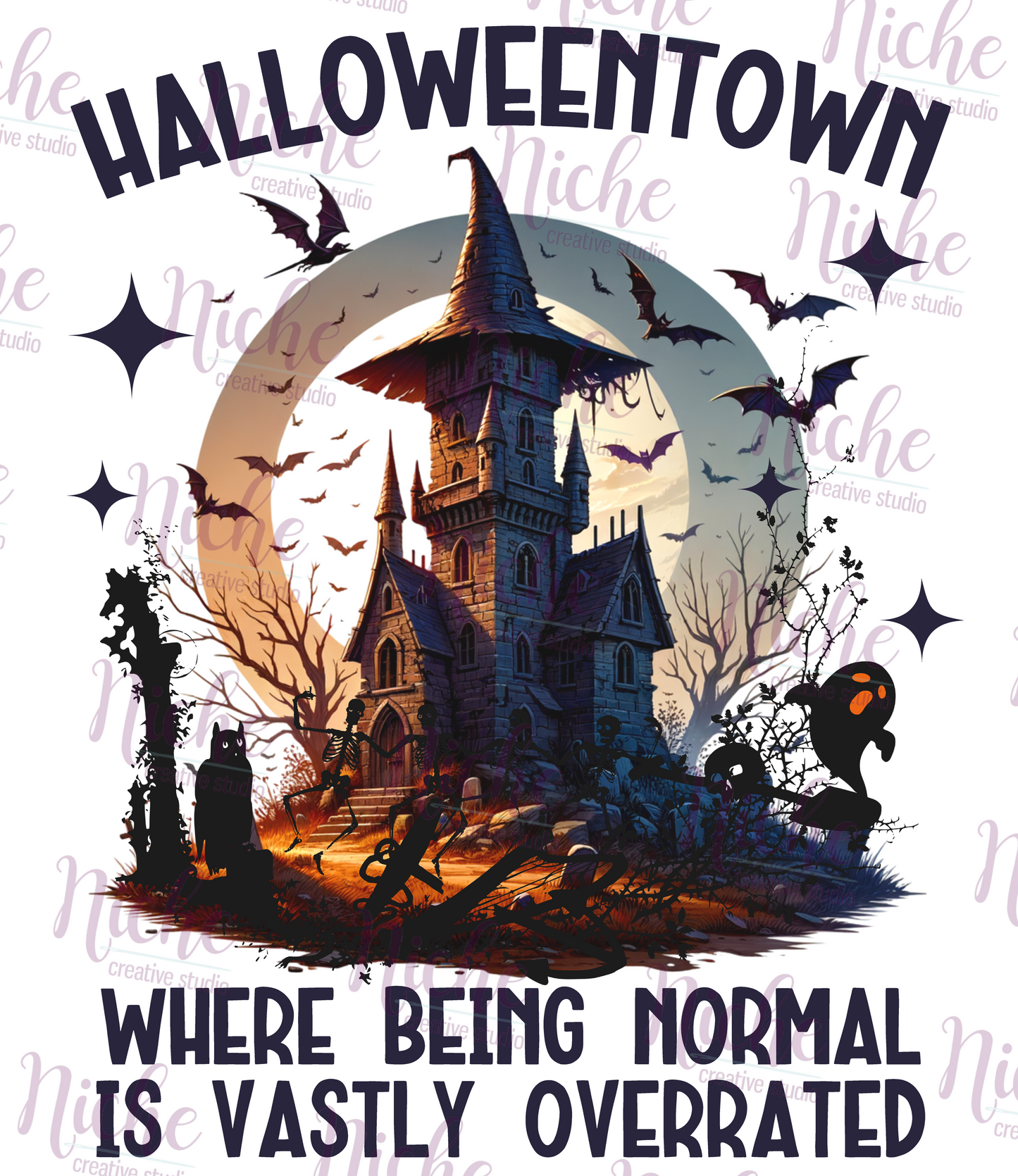 -HAL5342 Halloweentown Overrated Decal
