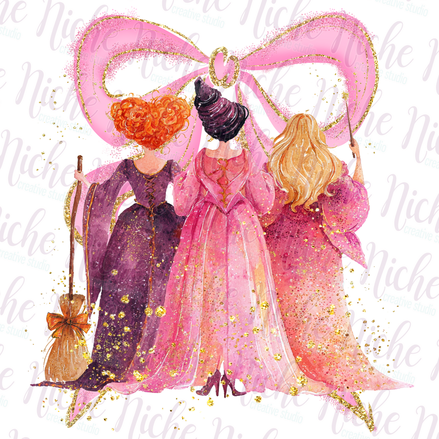 -HAL8307 Pink Halloween Ladies Decal