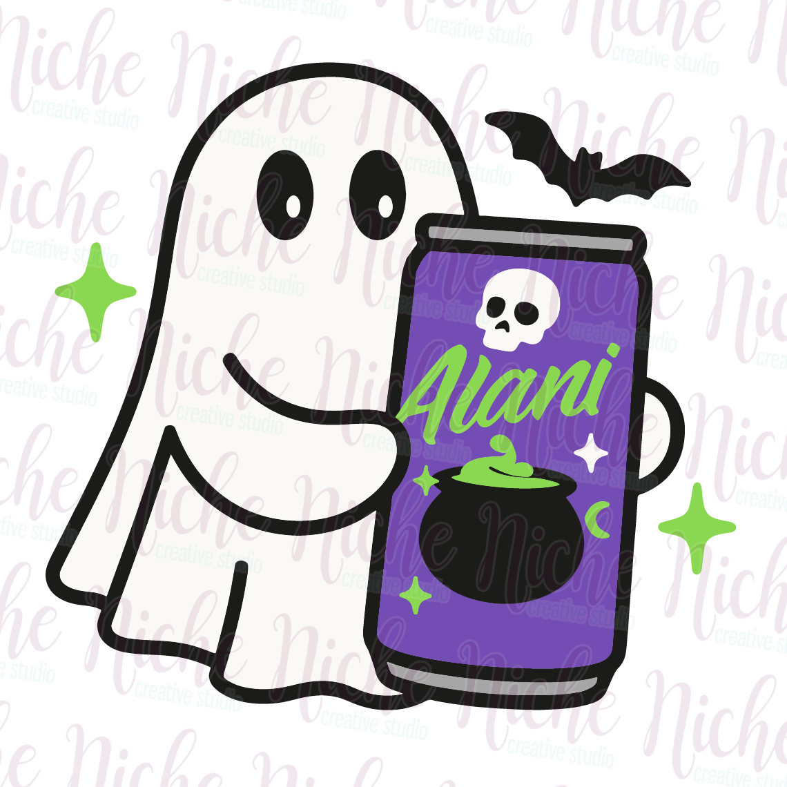 -HAL8406 Ghost with Drink Decal