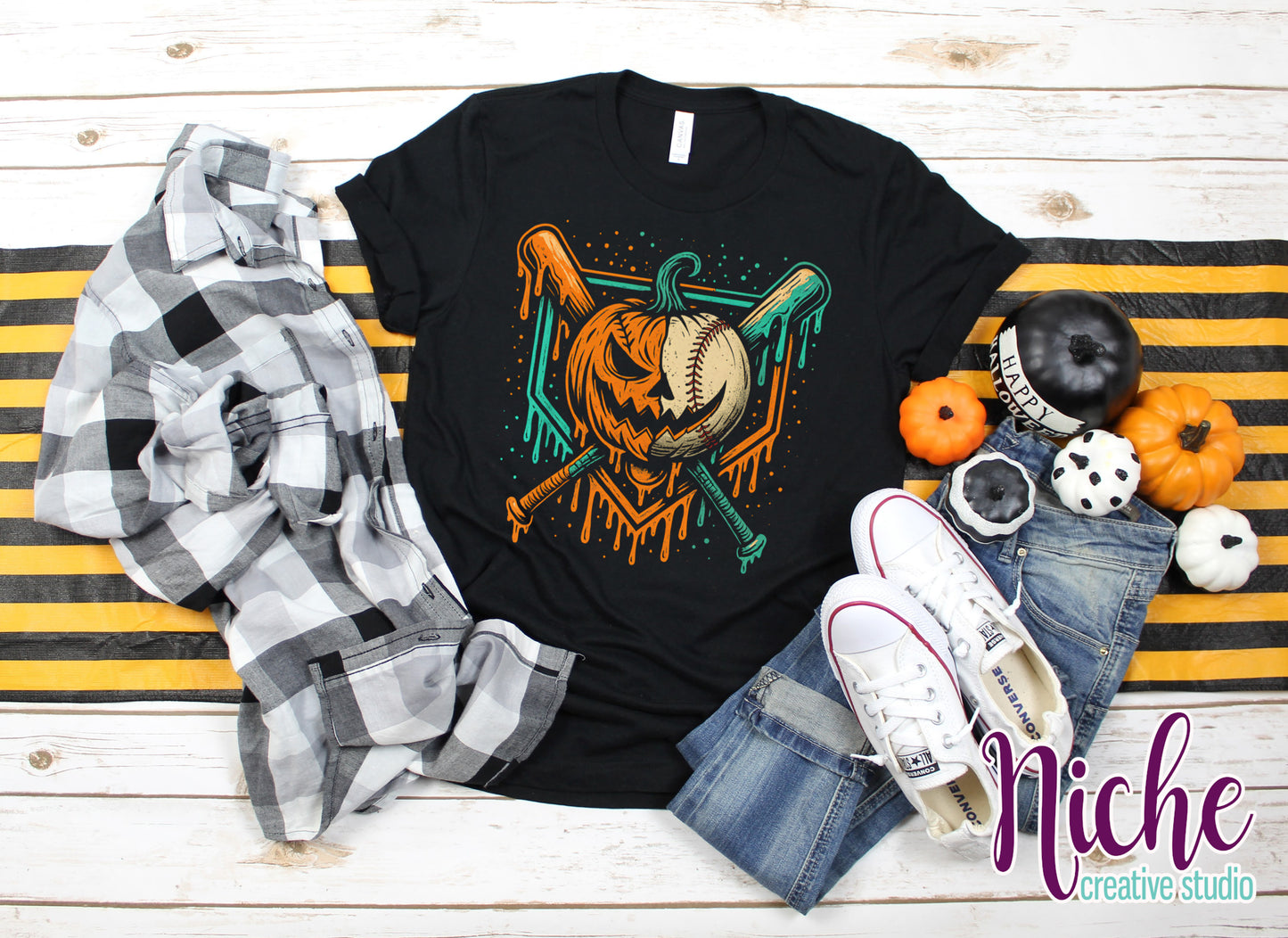 -HAL8472 Pumpkin Halloween Baseball Decal