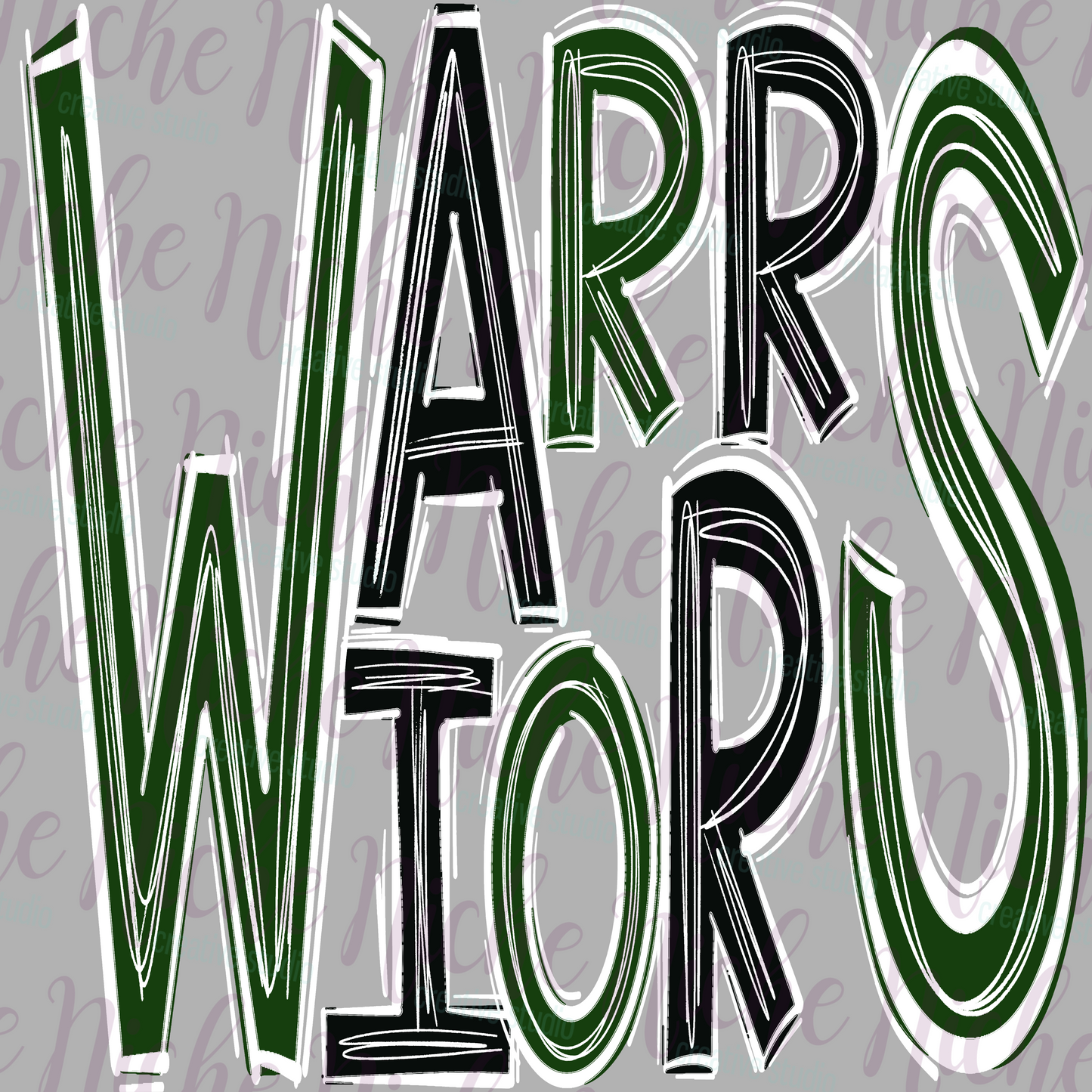 -HAM1926  Warriors Doodle Decal