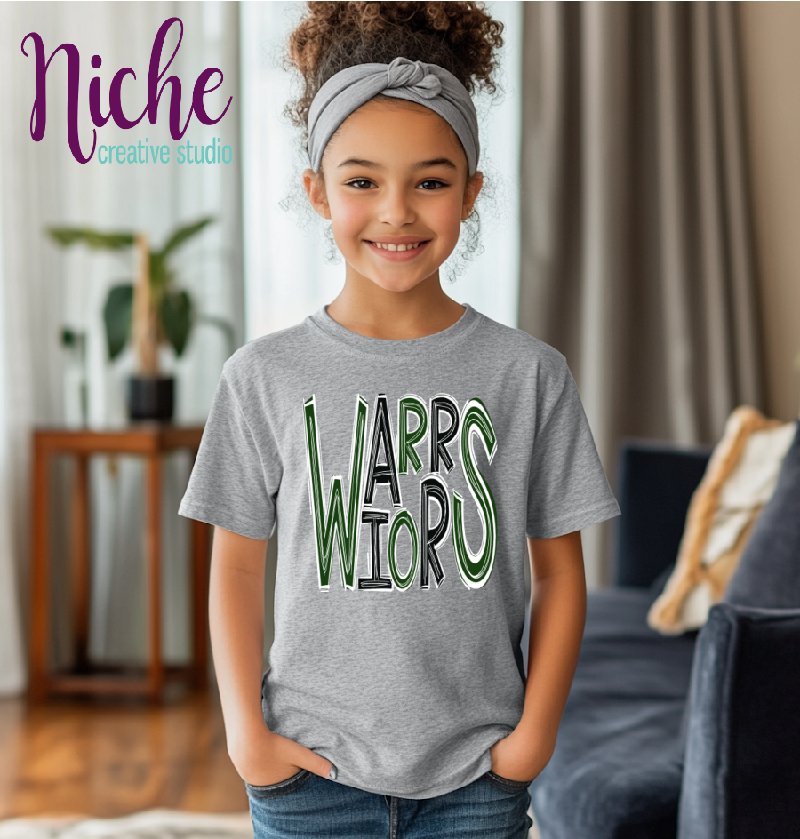 -HAM1926  Warriors Doodle Decal