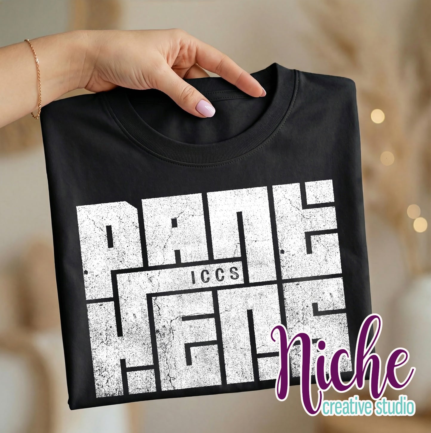 -ICCS8261 Grunge School Distressed Panthers Decal