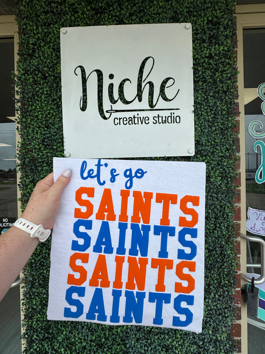 Let's Go Saints Puff Vinyl Decal