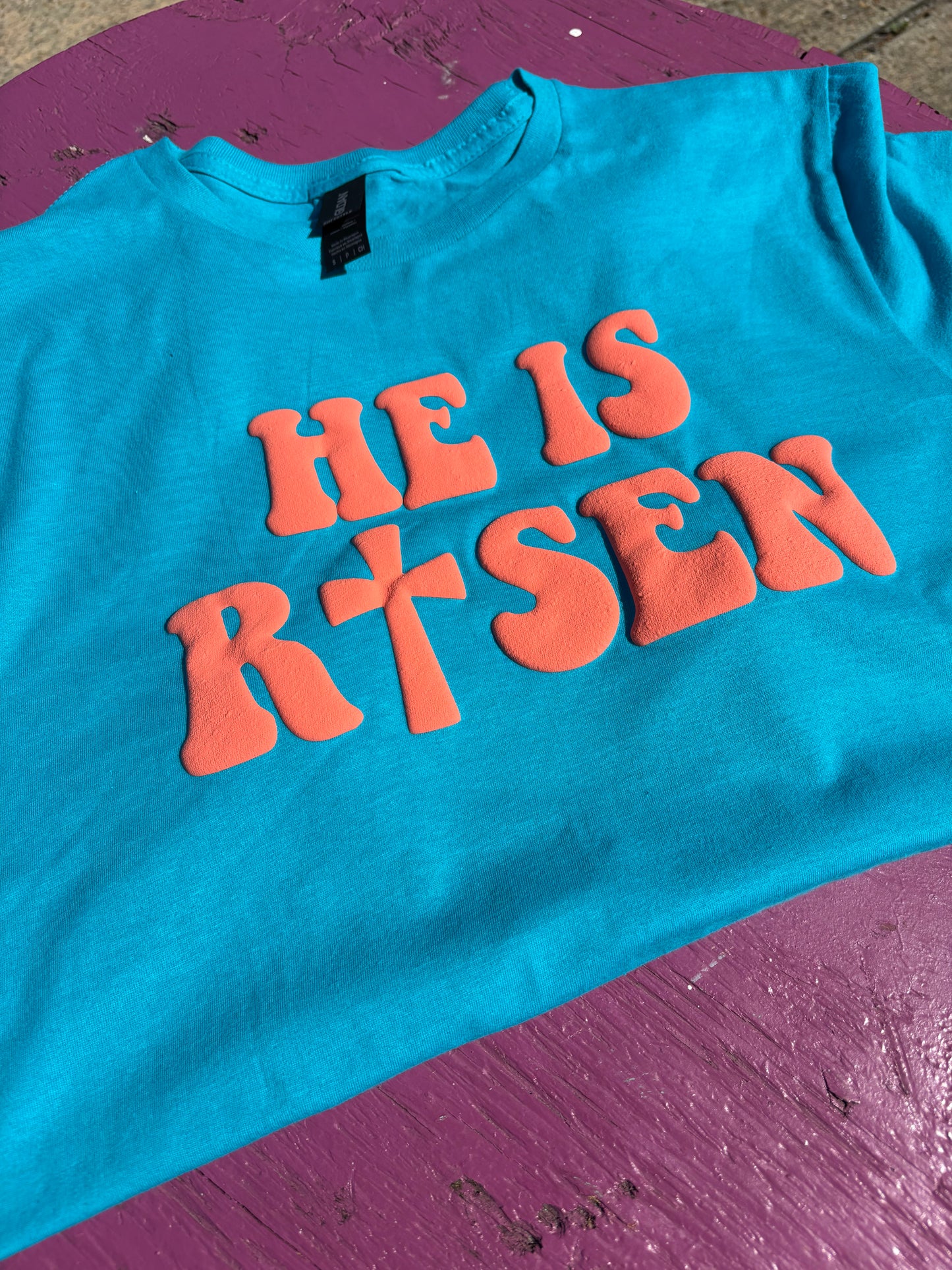 - HE IS RISEN Puff Vinyl Decal