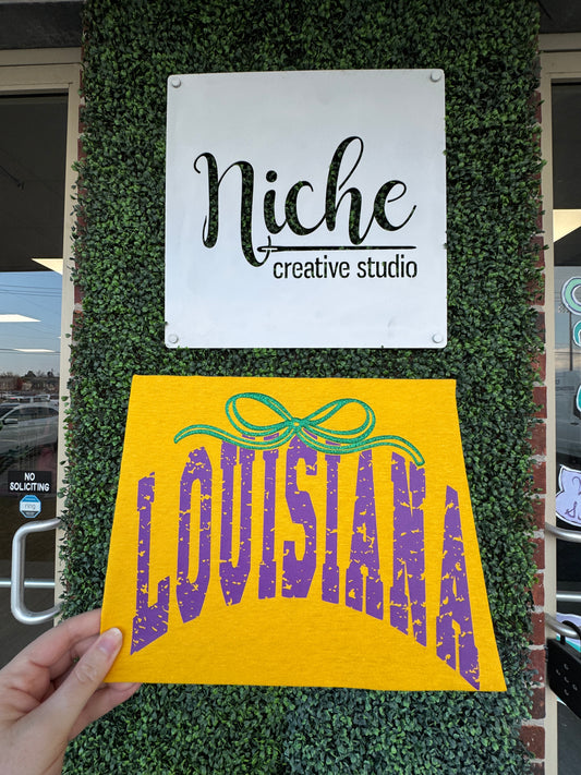 Distressed Louisiana w/Puff Bow