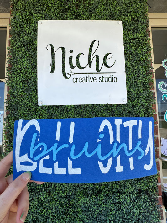 Bell City Glitter Puff Vinyl Decal