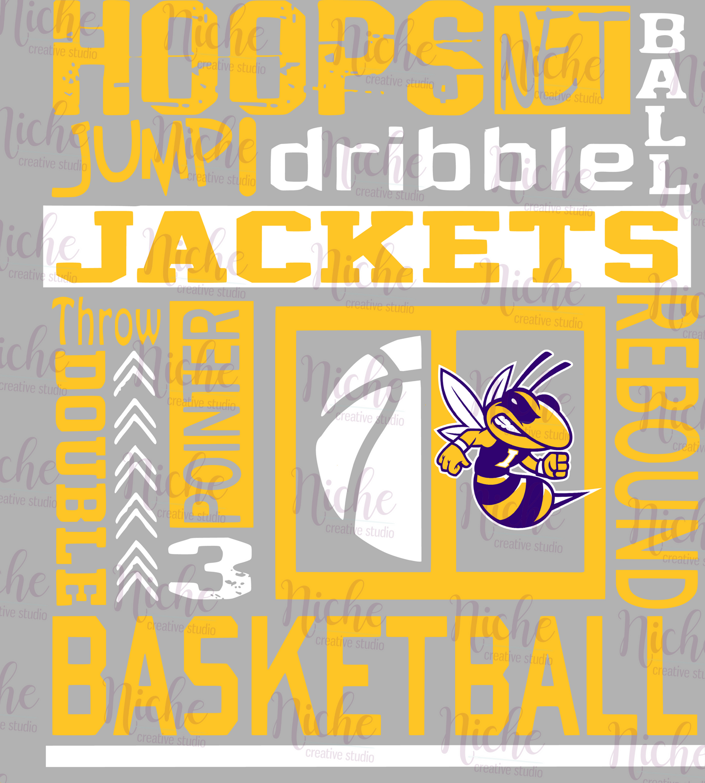 -IOW3086 Iowa Basketball Hoops Decal