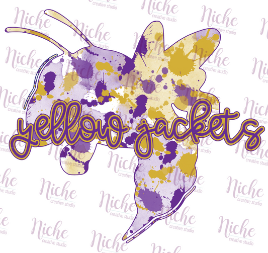 - IOW558 Yellow Jackets Purple Watercolor Decal