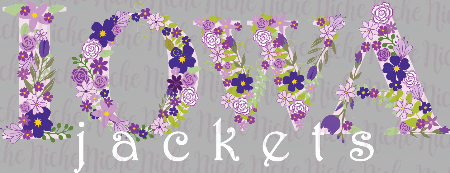 -IOW8288 Iowa Jackets Flowers Decal